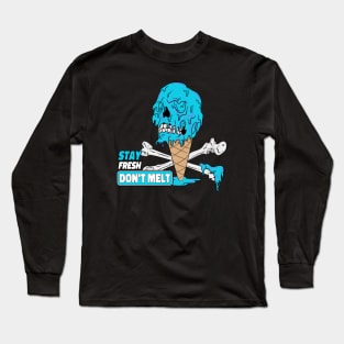 Don't Melt Dripping Ice Cream Skull Long Sleeve T-Shirt